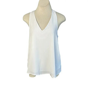 Banana Republic White Cross Back Keyhole Halter Top Size Small